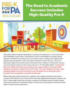 Cover Image: Report: The Road to Success Includes High-Quality Pre-K – April 2022
