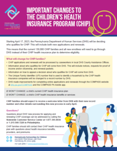 Cover Image: Fact Sheet: Important Changes to the Children’s Health Insurance Program (CHIP) – April 2023