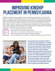 Cover Image: Fact Sheet: Improving Kinship Placement in Pennsylvania – September 2023