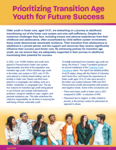 Cover Image: Fact Sheet: Prioritizing Transition Age Youth for Future Success – April 2024