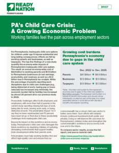 Cover Image: Brief: PA’s Child Care Crisis: A Growing Economic Problem (ReadyNation) – October 2026